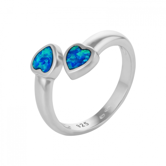 Inel din argint 925 rodiat, Piatra: opal de laborator , Culoare : albastru , Sonis Silver [1]