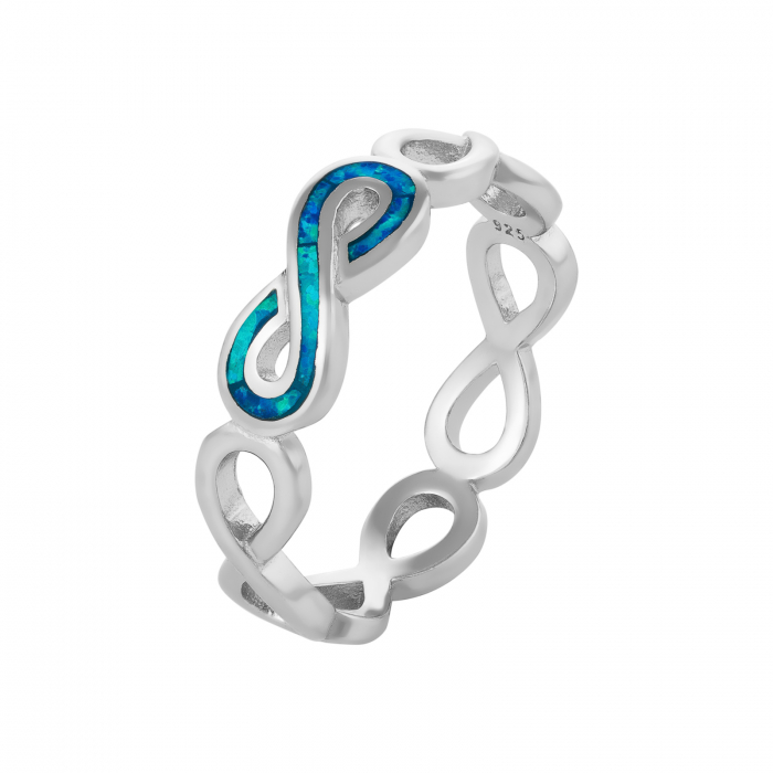 Inel din argint 925 rodiat, Piatra: opal de laborator ,Culoare: albastru, Sonis Silver [1]