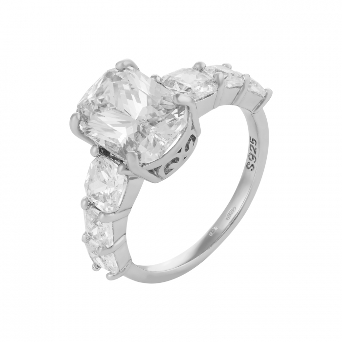 Inel din argint 925 rodiat, Piatra: zirconia fatetata, Culoare: transparenta, Sonis Silver [1]