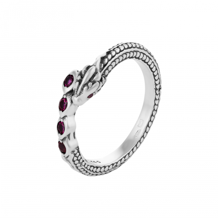 Inel din argint 925 vintage, Piatra: zirconia fatetata , Culoare : rosu, Sonis Silver [1]