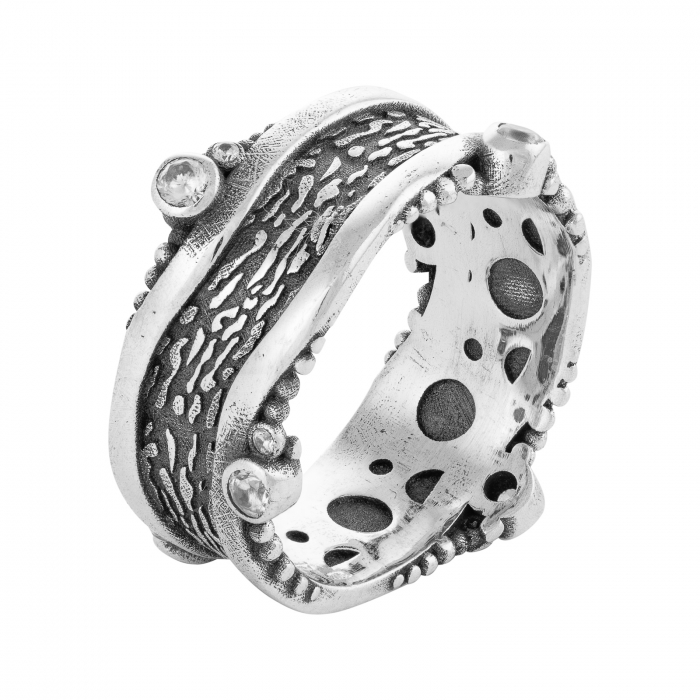 Inel din argint 925 vintage, Piatra: zirconia fatetata, Culoare: transparent, Sonis Silver [1]