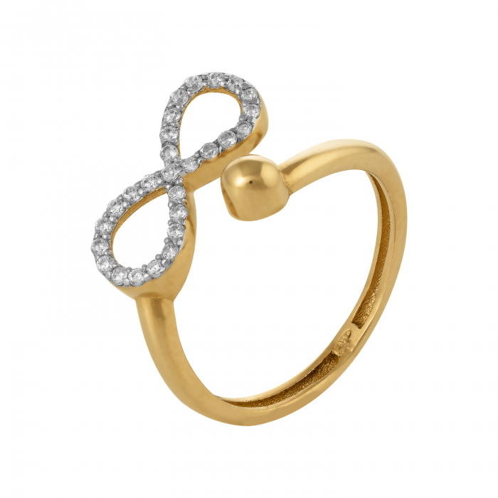 Inel din aur 585/ 14 kt, Piatra: cubic zirconia, Culoare: transparenta [1]