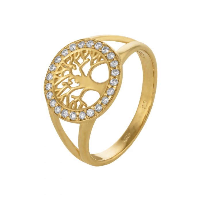 Inel din  aur 585/ 14 kt, Piatra: cubic zirconia, Culoare: transparenta [1]
