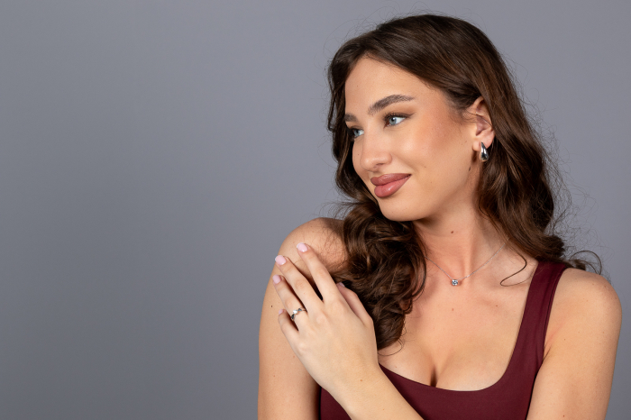 Inel din aur alb 585/ 14 kt, Piatra: zirconia fatetata, Culoare: transparenta [3]