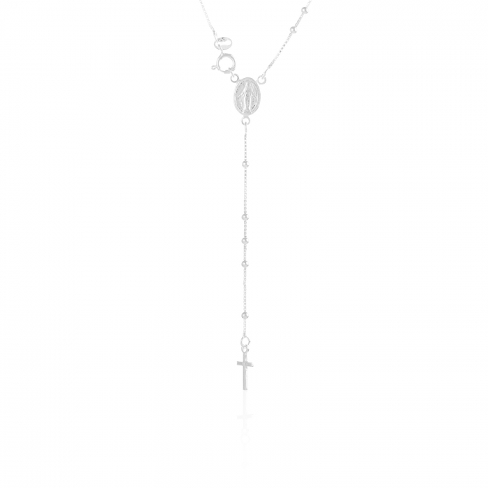 Lant cu pandantiv din argint 925 rodiat , Piatra : sidef si cubic zirconia , Culoare : sidef si transparent , [4]