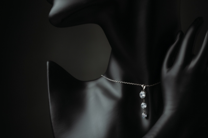 Lant  cu pandantiv  din argint 925 rodiat,Piatra :zirconia fatetata , Culoare : transparenta  ,Sonis Silver [2]