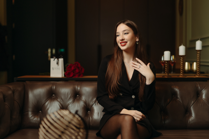 Lant din argint 925 rodiat , Piatra : cubic zirconia , Culoare : transparenta ,  Sonis Silver [2]