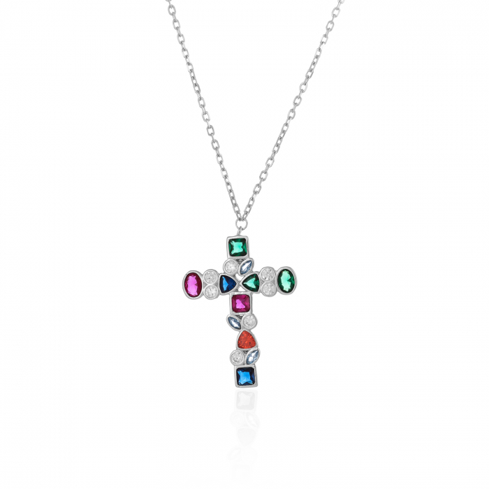 Lant din argint 925 rodiat , Piatra : zirconia fatetata , Culoare : multicolor ,  Sonis Silver [1]