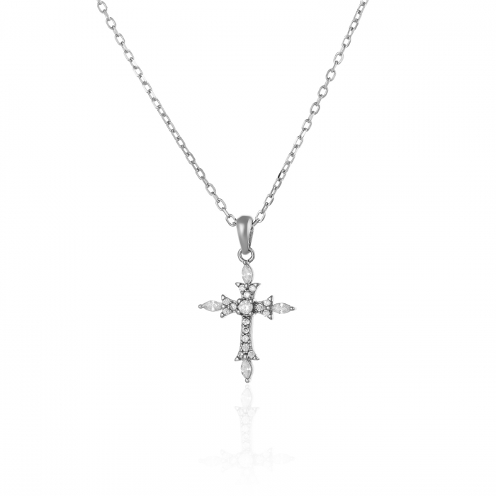 Lant din argint 925 rodiat , Piatra : zirconia fatetata, Culoare : transparent , Sonis Silver [1]