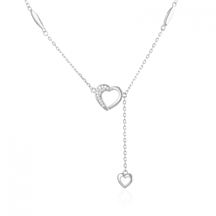 Lant cu pandantiv  din argint 925 rodiat , Piatra : cubic zirconia ,Culoare : transparenta ,Sonis Silver [1]