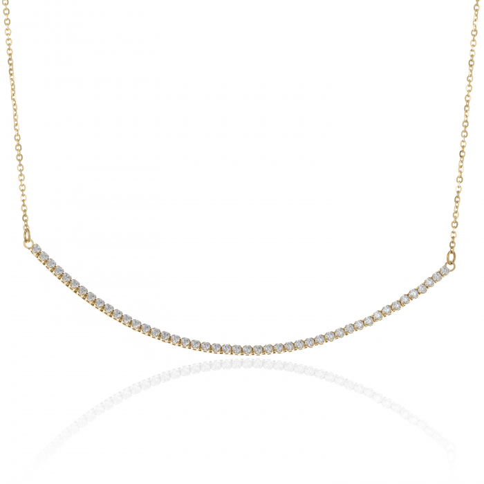 Lant din aur 585/ 14 kt, Piatra: zirconia fatetata, Culoare: transparenta [1]
