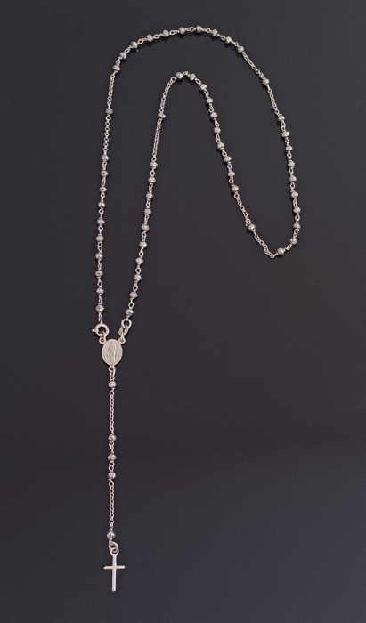 Lant tip" rozariu " din argint 925 rodiat, Piatra: hematit, Culoare: gri, Sonis Silver [2]