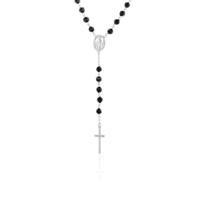 Lant tip "rozariu "  din argint 925 rodiat, Piatra : onix fatetat, Culoare: negru, Sonis Silver [2]