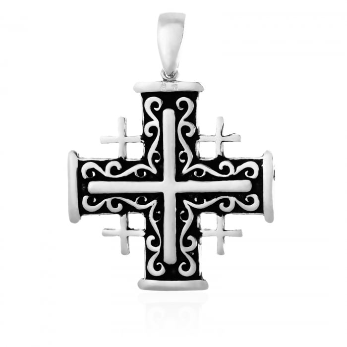 Cruce din argint 925, Piatra: email, Greutate: 4 gr, Culoare: negru, Cod:739#9T15 [1]