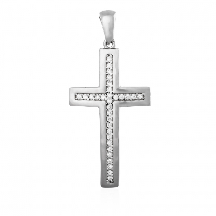 Cruce din argint 925, Piatra: cubic zirconia, Greutate: 1.63 gr, Culoare: transparenta, Cod:719#9T9 [1]