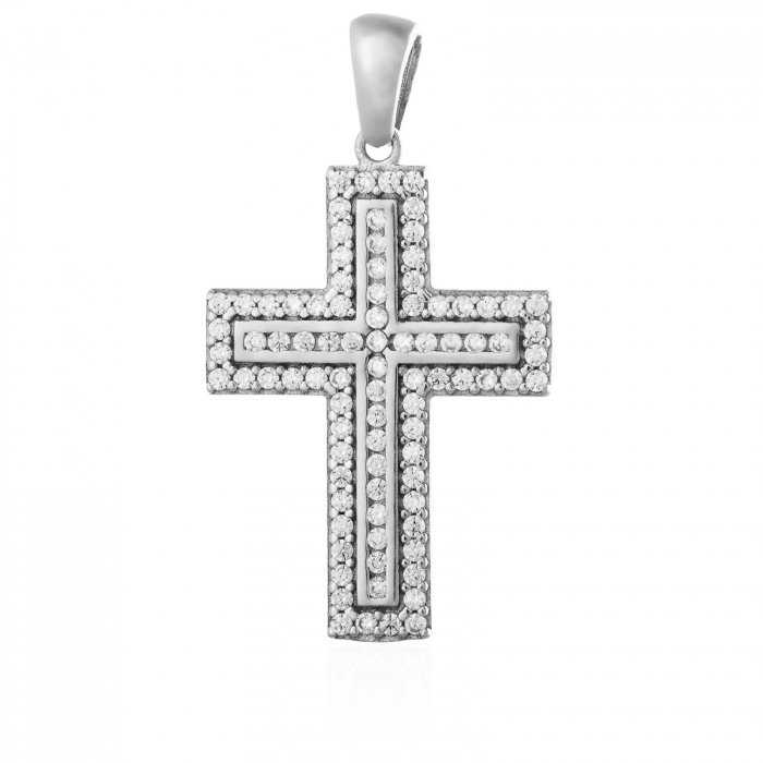 Cruce din argint 925, Piatra: cubic zirconia, Greutate: 1.7 gr, Culoare: transparenta, Cod:719#9T15 [1]
