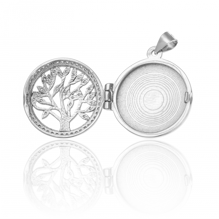 Pandantiv din argint 925 rodiat , Piatra : cubic zirconia , Culoare : transparent , [2]