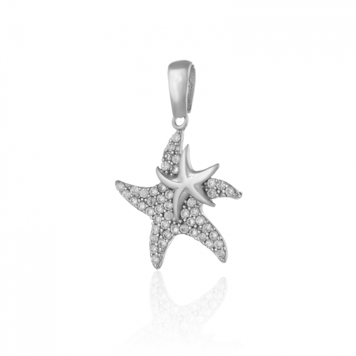 Pandantiv din argint 925 rodiat, Piatra: cubic zirconia, Culoare: transparenta, [1]