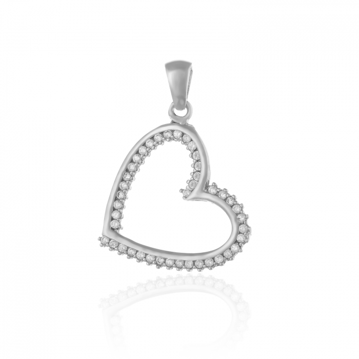 Pandantiv din argint 925 rodiat, Piatra: cubic zirconia, Culoare: transparenta, [1]