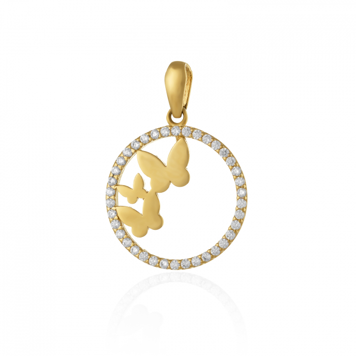 Pandantiv din aur 585/ 14 kt, Piatra: cubic zirconia, Culoare: transparenta [1]