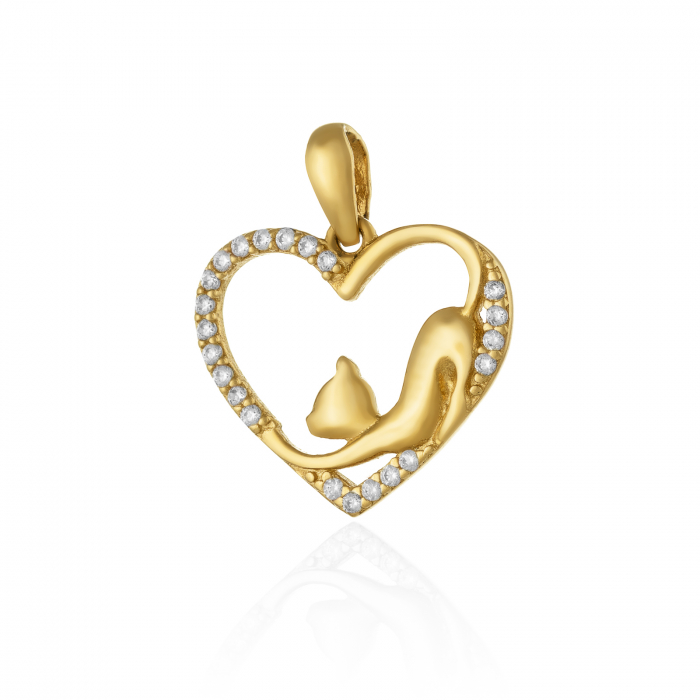 Pandantiv din aur 585/ 14 kt, Piatra: cubic zirconia, Culoare: transparenta [1]