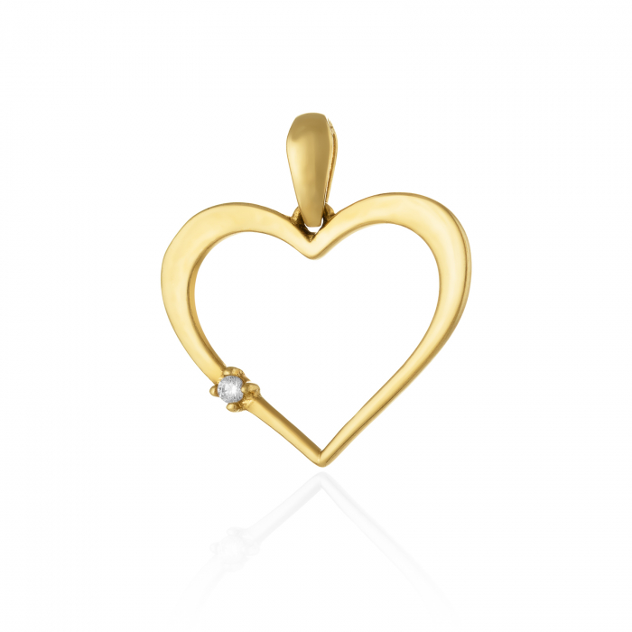 Pandantiv din aur 585/ 14 kt, Piatra: cubic zirconia, Culoare: transparenta [1]