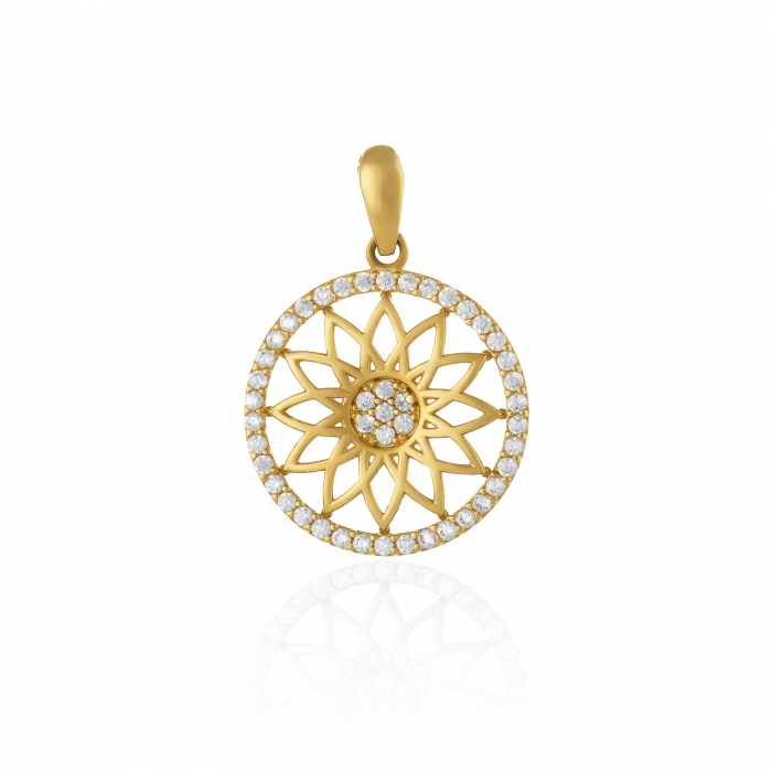 Pandantiv din aur 585/ 14 kt, Piatra: cubic zirconia, Culoare: transparenta [1]