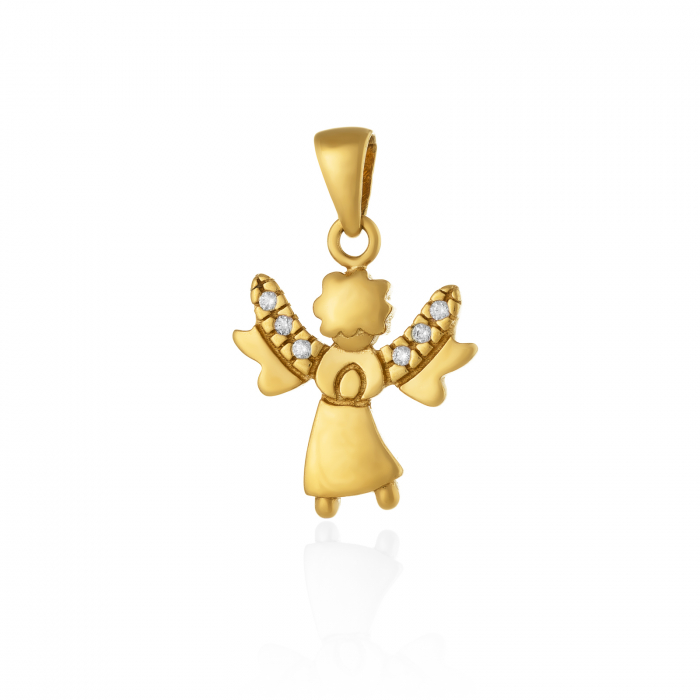 Pandantiv din aur 585/ 14 kt, Piatra: cubic zirconia, Culoare: transparenta [1]