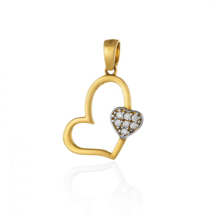 Pandantiv din aur 585/ 14 kt, Piatra: cubic zirconia, Culoare: transparenta [1]