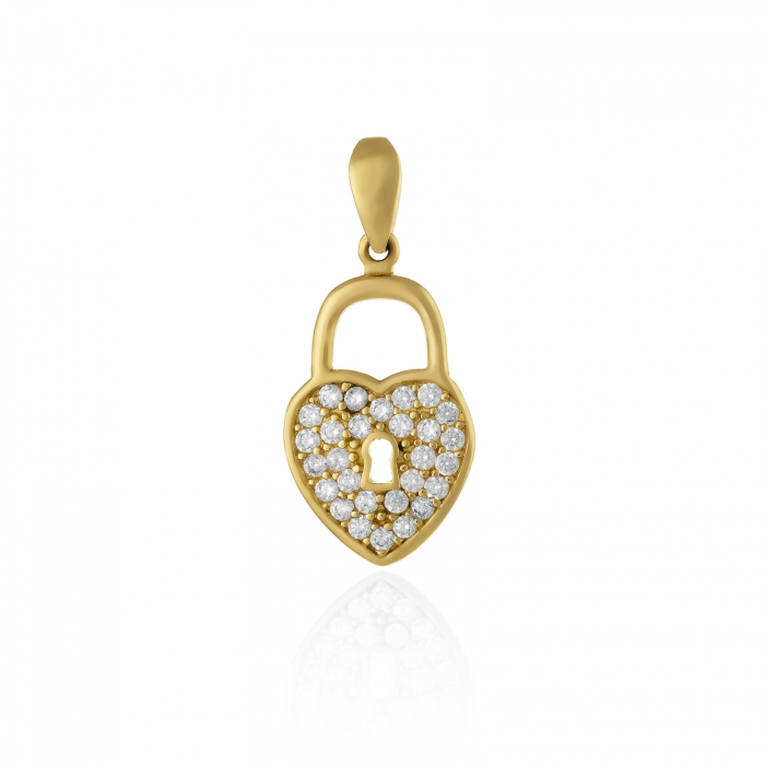 Pandantiv din aur 585/ 14 kt, Piatra: cubic zirconia, Culoare: transparenta [1]