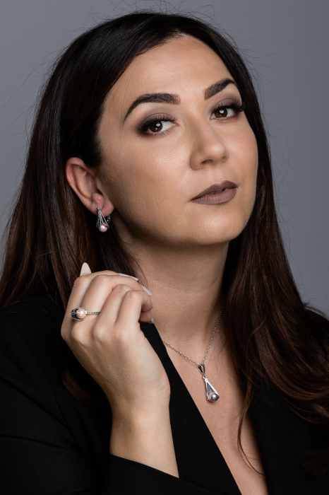 Set din argint 925 ( cercei+pandantiv+inel ), Piatra: perla de laborator si marcasite, Culoare: roz, Sonis Silver [2]