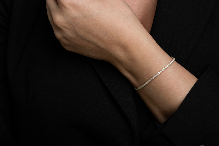 Set din argint 925 rodiat cu rodiu auriu ( lant+bratara ), tip " Tennis ", Piatra: cubic zirconia, Culoare: transparenta, Sonis Silver [3]