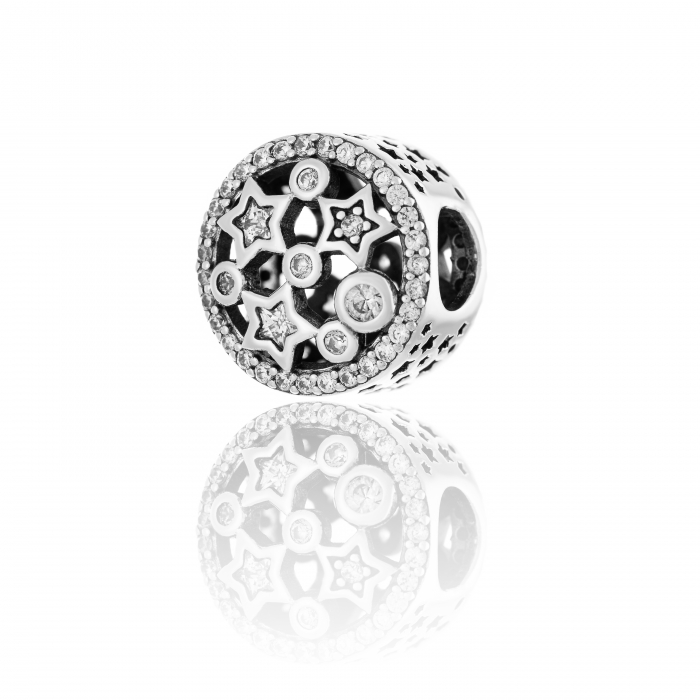 Talisman pentru bratara din argint 925 rodiat, Piatra : cubic zirconia, Culoare : transparenta , Sonis Silver [1]