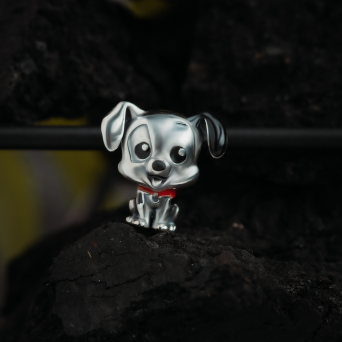 Talisman pentru bratara din argint 925 rodiat, Piatra: email, Culoare: negru si rosu, Sonis Silver [2]