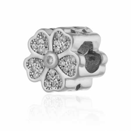 TALISMANE - Talisman din argint 925 rodiat ,Piatra : cubic zirconia si sidef, Culoare : transparent si multicolor ,