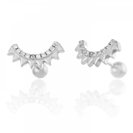 CERCEI - Cercei din argint 925 rodiat, Piatra: cubic zirconia, Culoare: transparenta, Sonis Silver