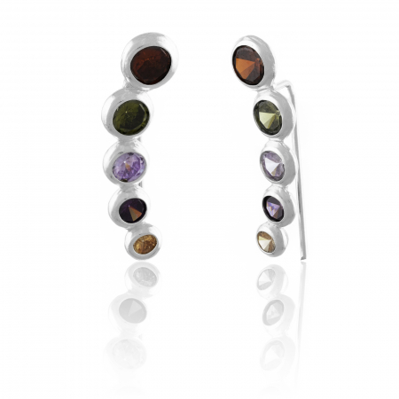 Cercei lungi - Cercei din argint 925,  Piatra: zirconia fatetata, Culoare: multicolor, Sonis Silver