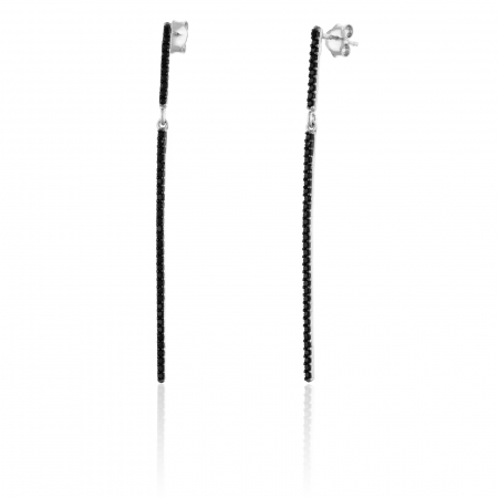 Cercei din argint 925 rodiat, Piatra: cubic zirconia, Culoare: negru, Sonis Silver [0]