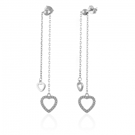 Cercei din argint 925 rodiat , Piatra: cubic zirconia, Culoare: transparenta, Sonis Silver [0]