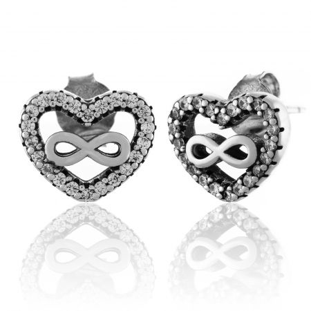 Produse - Cercei din argint 925, Tip inchidere: surub, Piatra: cubic zirconia, Culoare: transparenta, Sonis Silver