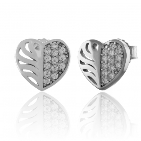 Produse - Cercei din argint 925, Tip inchidere: surub, Piatra: cubic zirconia, Culoare: transparenta, Sonis Silver