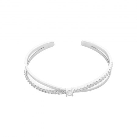Bratari din argint fixe / semifixe - Bratara din argint 925 rodiat, Piatra: zirconia fatetata si cubic zirconia, Culoare: transparenta, Sonis Silver