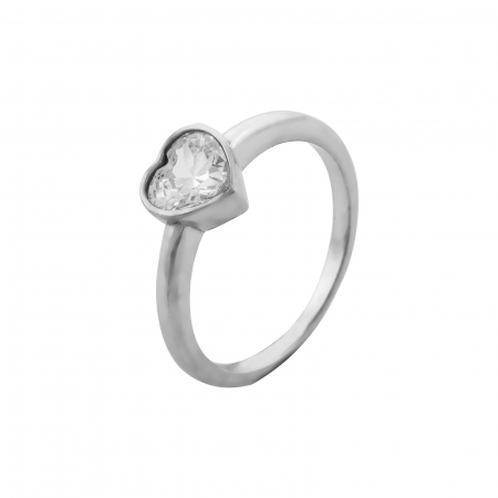 Produse - Inel din argint 925 rodiat, Piatra: zirconia fatetata, Culoare: transparenta, Sonis Silver