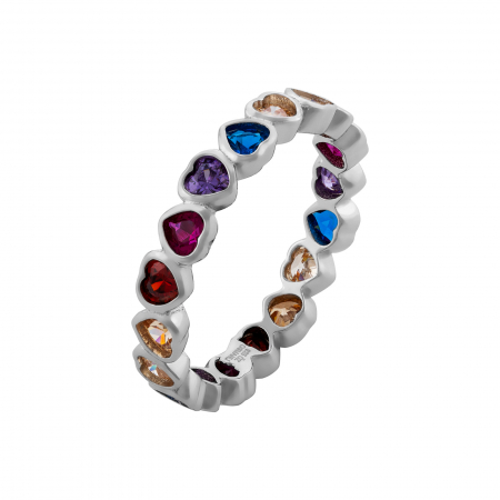 Produse - Inel din argint 925 rodiat , Piatra: zirconia fatetata, Culoare: multicolor, Sonis Silver