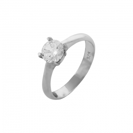 Inele de logodna - Inel din argint 925 rodiat, Piatra: zirconia fatetata , Culoare: transparenta, Sonis Silver