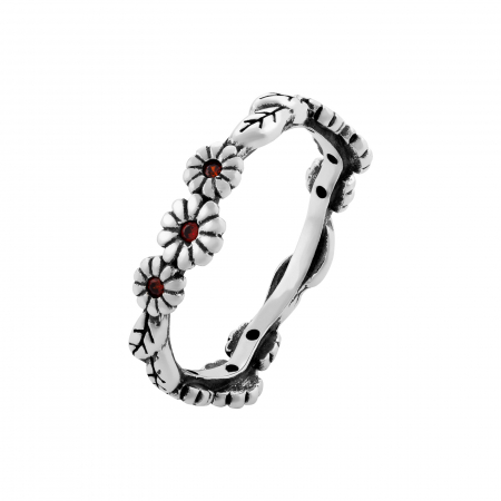 Produse - Inel din argint 925 vintage, Piatra: cubic zirconia, Culoare: rosu, Sonis Silver
