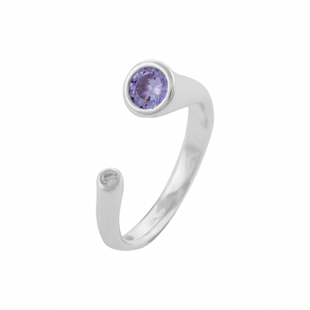 Produse - Inel reglabil, din argint 925, Piatra: zirconia fatetata, Culoare: violet, Sonis Silver