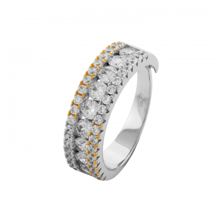 Produse - Inel din argint 925 rodiat cu aur  de 14 kt , Piatra: cubic zirconia, Culoare: transparent, Sonis Silver