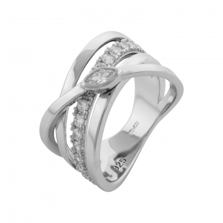 Inele de dama - Inel din argint 925 rodiat, Piatra: zirconia fatetata si cubic zirconia,  Culoare: transparenta, Sonis Silver
