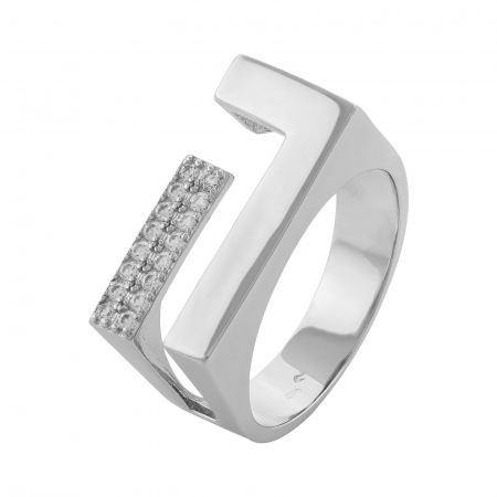 Inel din argint 925 rodiat, Piatra: cubic zirconia, Culoare: transparenta, Sonis Silver [0]